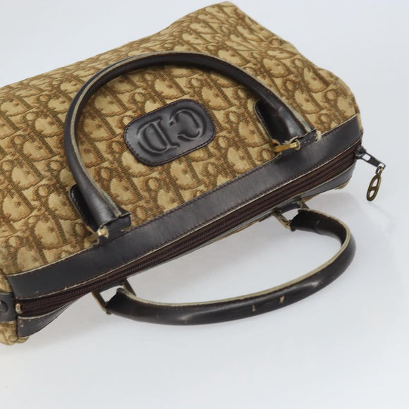 Christian Dior Trotter Canvas Hand Bag Beige Auth BA10263