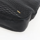 BALLY Chain Shoulder Bag Leather Gold Black Auth BA10264-9