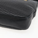 BALLY Chain Shoulder Bag Leather Gold Black Auth BA10264-15
