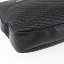 BALLY Chain Shoulder Bag Leather Gold Black Auth BA10264-16