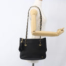 BALLY Chain Shoulder Bag Leather Gold Black Auth BA10264-23
