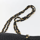 BALLY Chain Shoulder Bag Leather Gold Black Auth BA10264-8