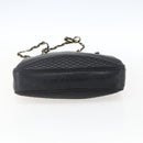 BALLY Chain Shoulder Bag Leather Gold Black Auth BA10264-5