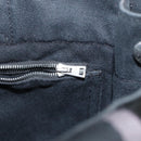 HERMES Fourre Tout PM Hand Bag Canvas Black Silver Auth BA10266-21
