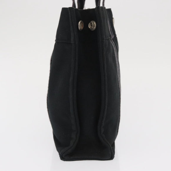HERMES Fourre Tout PM Hand Bag Canvas Black Silver Auth BA10266