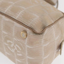 CHANEL New Travel line Hand Bag Nylon Beige Gold CC Auth BA10267-11