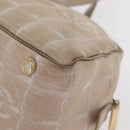 CHANEL New Travel line Hand Bag Nylon Beige Gold CC Auth BA10267-13