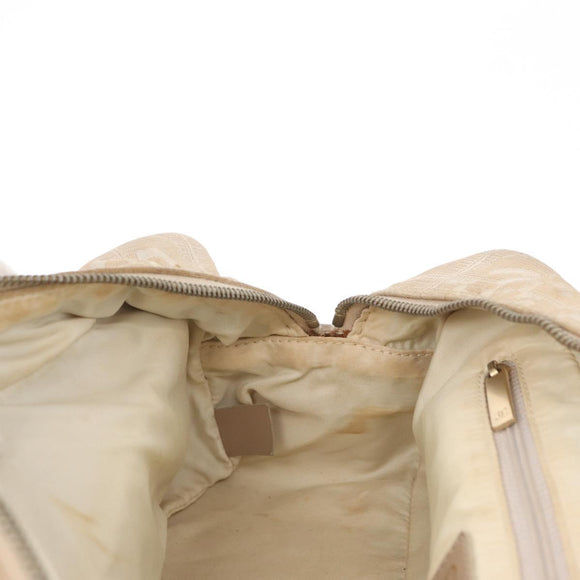 CHANEL New Travel line Hand Bag Nylon Beige Gold CC Auth BA10267