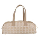 CHANEL New Travel line Hand Bag Nylon Beige Gold CC Auth BA10267-3