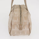 CHANEL New Travel line Hand Bag Nylon Beige Gold CC Auth BA10267-4