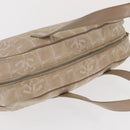 CHANEL New Travel line Hand Bag Nylon Beige Gold CC Auth BA10267-6