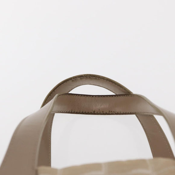 CHANEL New Travel line Hand Bag Nylon Beige Gold CC Auth BA10267