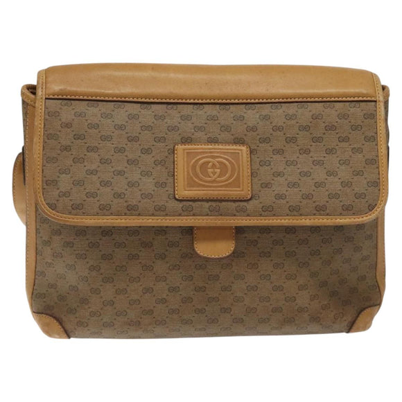 GUCCI GG Supreme Shoulder Bag PVC Beige Gold 001 261 0688 Auth BA1027