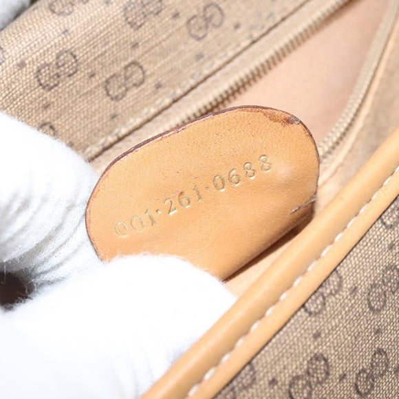 GUCCI GG Supreme Shoulder Bag PVC Beige Gold 001 261 0688 Auth BA1027