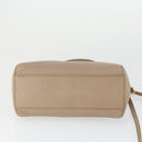 FENDI Peek A Boo Hand Bag Leather 2way Beige Gold Auth BA10271-5