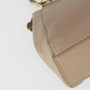 FENDI Peek A Boo Hand Bag Leather 2way Beige Gold Auth BA10271-16