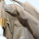 FENDI Peek A Boo Hand Bag Leather 2way Beige Gold Auth BA10271-19