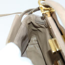 FENDI Peek A Boo Hand Bag Leather 2way Beige Gold Auth BA10271-20