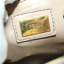 FENDI Peek A Boo Hand Bag Leather 2way Beige Gold Auth BA10271-21