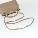 FENDI Peek A Boo Hand Bag Leather 2way Beige Gold Auth BA10271-7