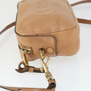 Chloe Shoulder Bag Leather Beige Gold Auth BA10274-5