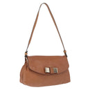 Chloe Shoulder Bag Leather 2way Brown Gold Auth BA10275-1