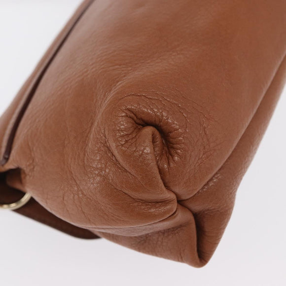 Chloe Shoulder Bag Leather 2way Brown Gold Auth BA10275