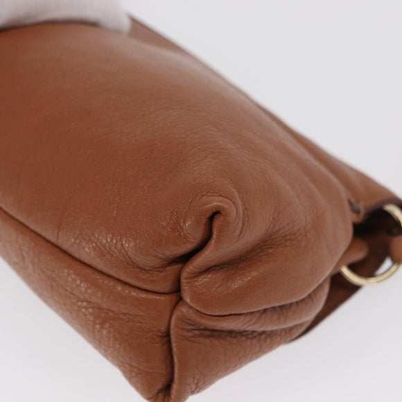 Chloe Shoulder Bag Leather 2way Brown Gold Auth BA10275