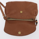 Chloe Shoulder Bag Leather 2way Brown Gold Auth BA10275-10