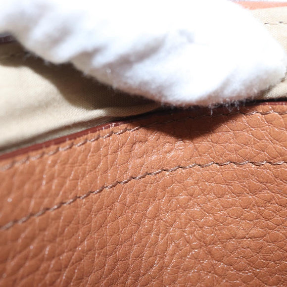 Chloe Shoulder Bag Leather 2way Brown Gold Auth BA10275