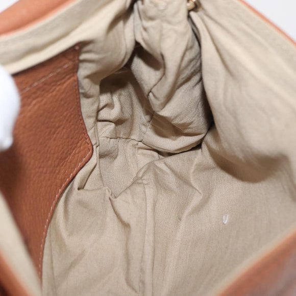 Chloe Shoulder Bag Leather 2way Brown Gold Auth BA10275
