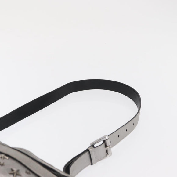 Jimmy Choo Body Bag Leather Silver Auth BA10277