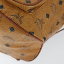 MCM Vicetos Logogram Backpack PVC Leather Brown Gold Auth BA10278-10