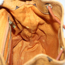 MCM Vicetos Logogram Backpack PVC Leather Brown Gold Auth BA10278-18