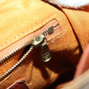 MCM Vicetos Logogram Backpack PVC Leather Brown Gold Auth BA10278-19