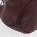 CARTIER Must Line Shoulder Bag Leather Bordeaux Gold Auth BA10279-10