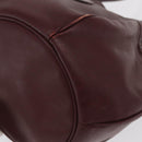 CARTIER Must Line Shoulder Bag Leather Bordeaux Gold Auth BA10279-13