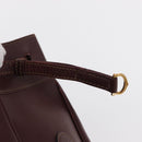 CARTIER Must Line Shoulder Bag Leather Bordeaux Gold Auth BA10279-14