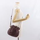 CARTIER Must Line Shoulder Bag Leather Bordeaux Gold Auth BA10279-20