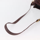 CARTIER Must Line Shoulder Bag Leather Bordeaux Gold Auth BA10279-7