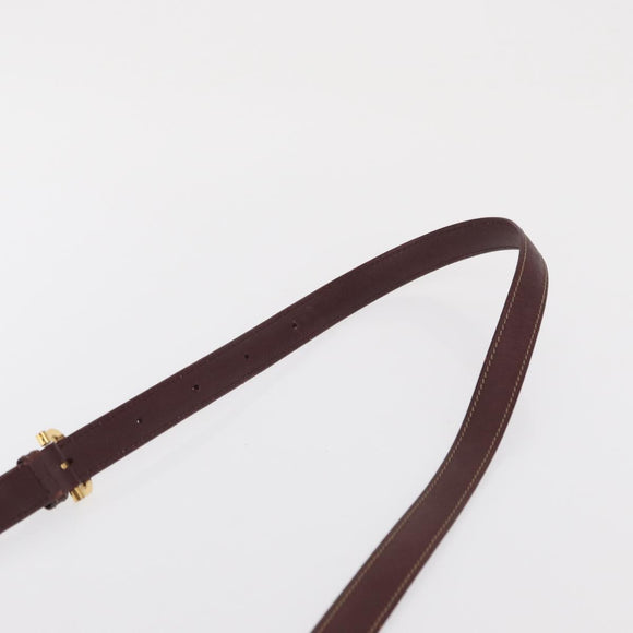 CARTIER Must Line Shoulder Bag Leather Bordeaux Gold Auth BA10279