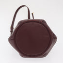 CARTIER Must Line Shoulder Bag Leather Bordeaux Gold Auth BA10279-9
