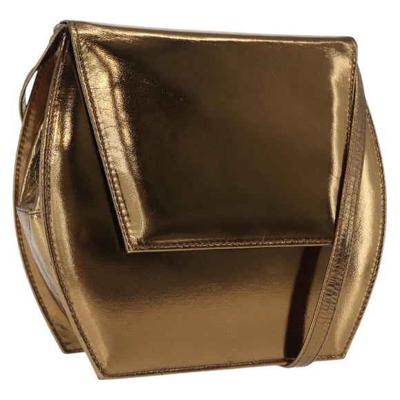 BALLY Shoulder Bag Leather Gold Tone Auth BA10280
