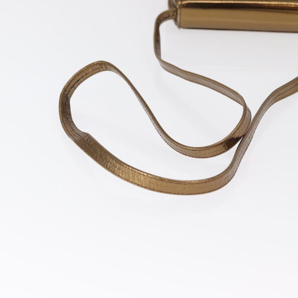 BALLY Shoulder Bag Leather Gold Tone Auth BA10280