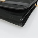 Christian Dior Chain Shoulder Bag Canvas Black Gold Auth BA1029-9