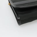 Christian Dior Chain Shoulder Bag Canvas Black Gold Auth BA1029-14