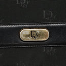 Christian Dior Chain Shoulder Bag Canvas Black Gold Auth BA1029-10