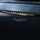Christian Dior Chain Shoulder Bag Canvas Black Gold Auth BA1029-11