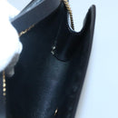 Christian Dior Chain Shoulder Bag Canvas Black Gold Auth BA1029-17