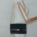 Christian Dior Chain Shoulder Bag Canvas Black Gold Auth BA1029-19